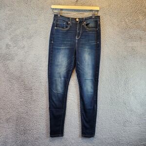 Mudd Legging Jeans‎ Womens 5 Blue Denim Cotton High RIse Tapered Leg  Zip Fly